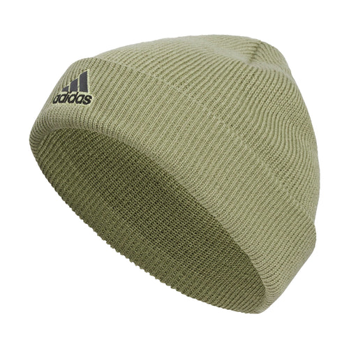 Adidas Boys Team Issue Kids Beanie Cuffed Standard fit Acrylic Knit Cap/hat for Winter Tent Green/Grey Five/Black One Size