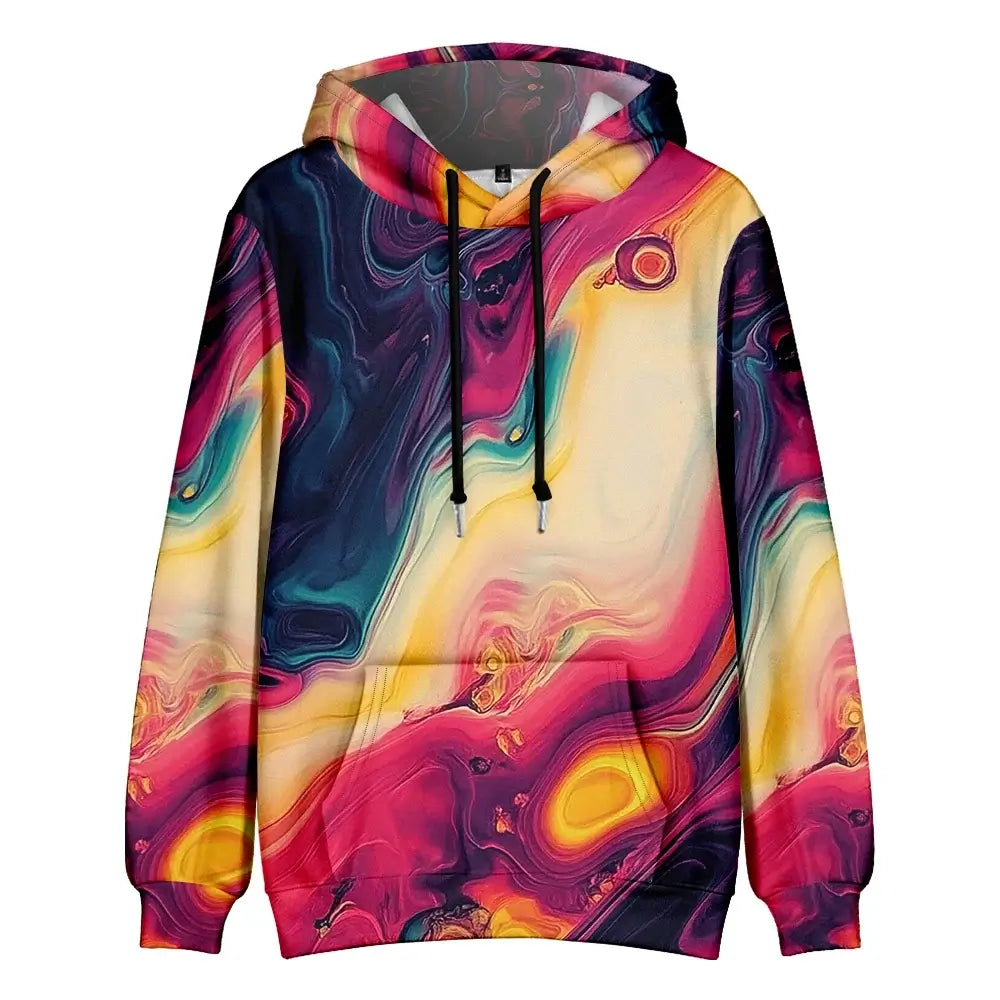 Men's Abstract Art Hoodie – Stylish Artistic Pullover Hoodie