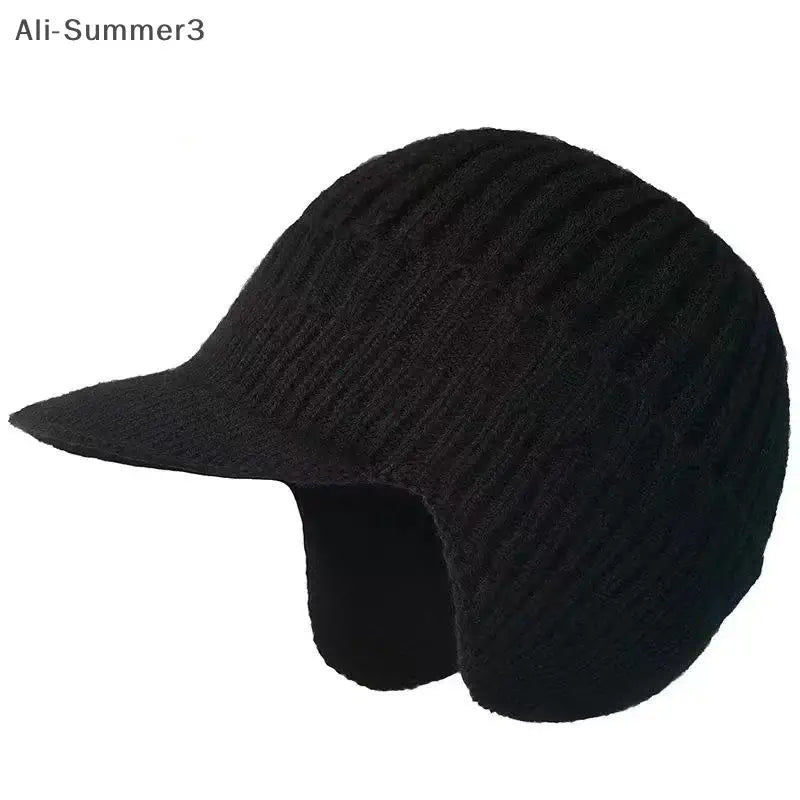 Winter Knit Beanie with Ear Flap – Fleece Lined Brim Cap - Color: Beige | Valid Gate