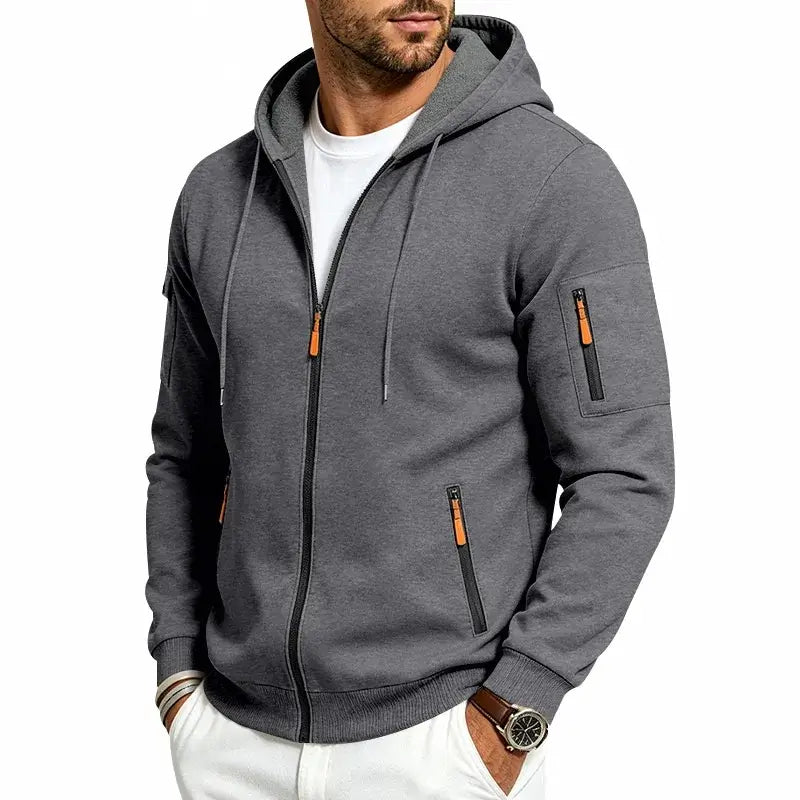 Men's Heavyweight Zip Hoodie – Thick Casual Full-Zip Sweatshirt