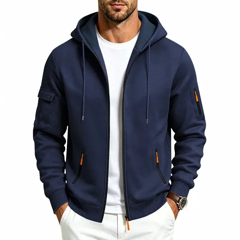Men's Heavyweight Zip Hoodie – Thick Casual Full-Zip Sweatshirt