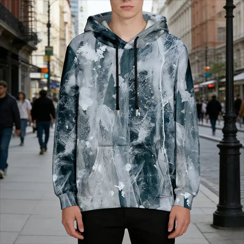 Men's Abstract Art Hoodie – Stylish Artistic Pullover Hoodie