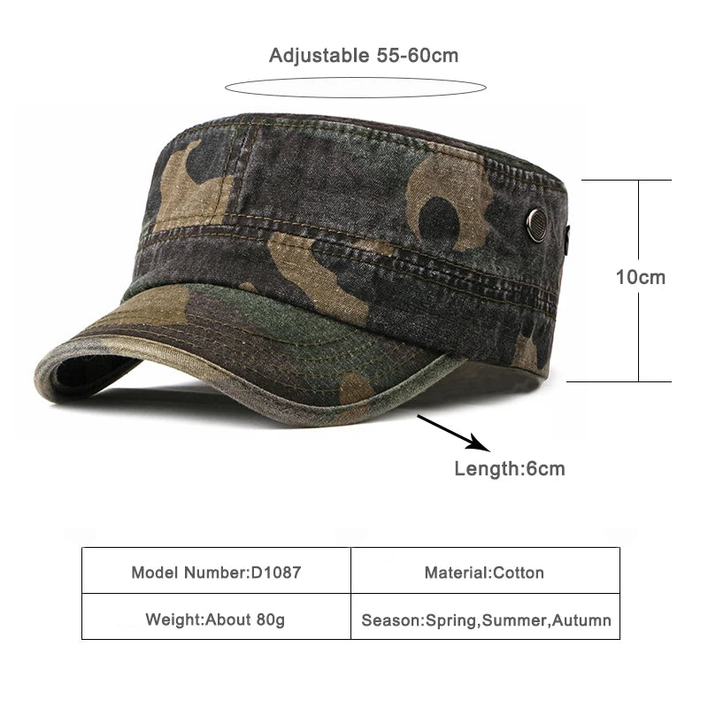 Vintage Camouflage Cadet Cap for Men & Women