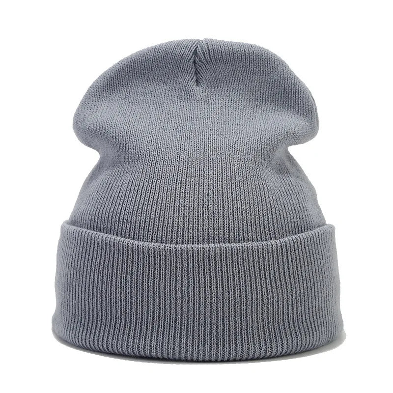 Solid Color Knit Beanie for Men & Women