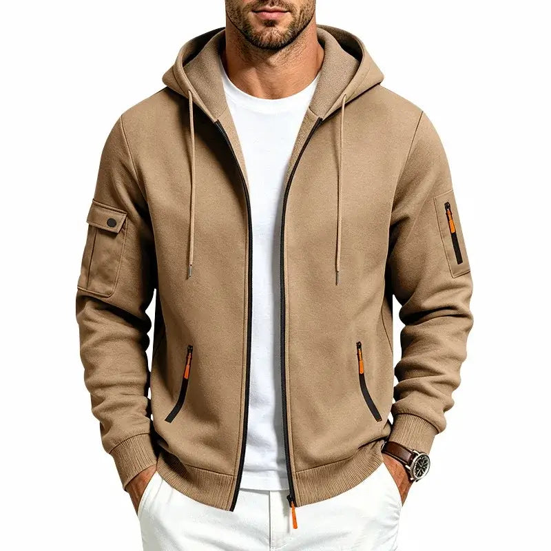 Men's Heavyweight Zip Hoodie – Thick Casual Full-Zip Sweatshirt