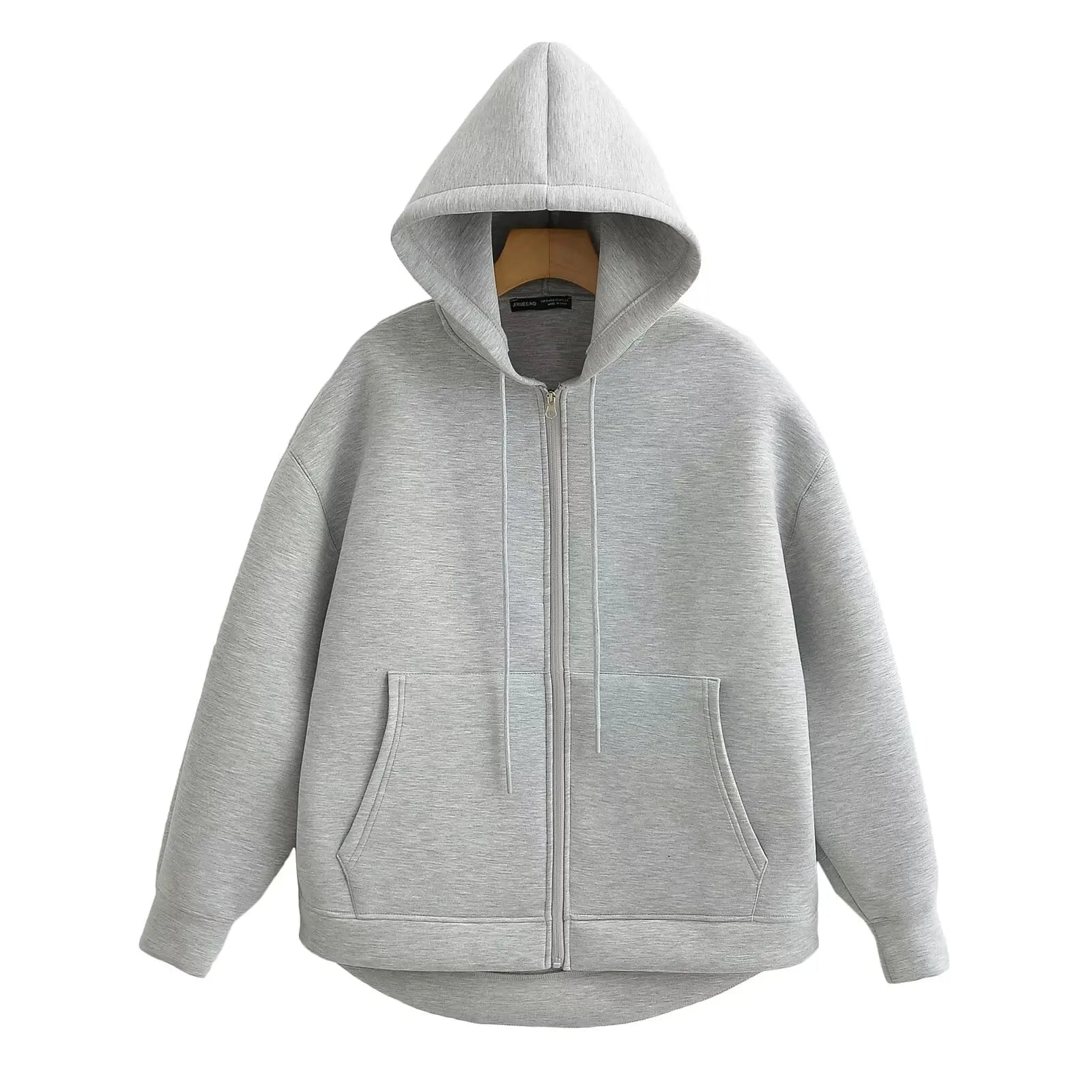 Zip Up Hoodies Women – Oversized Autumn Hooded Sweatshirt