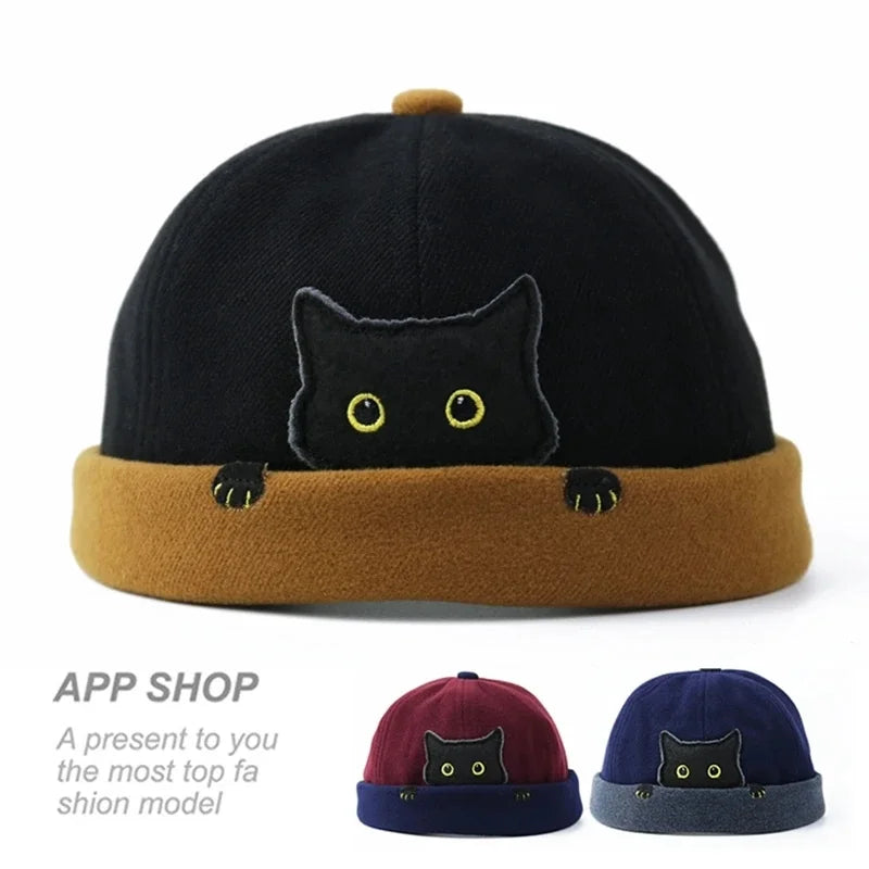 Brimless Retro Knit Melon Cap Beanie for Adults & Kids