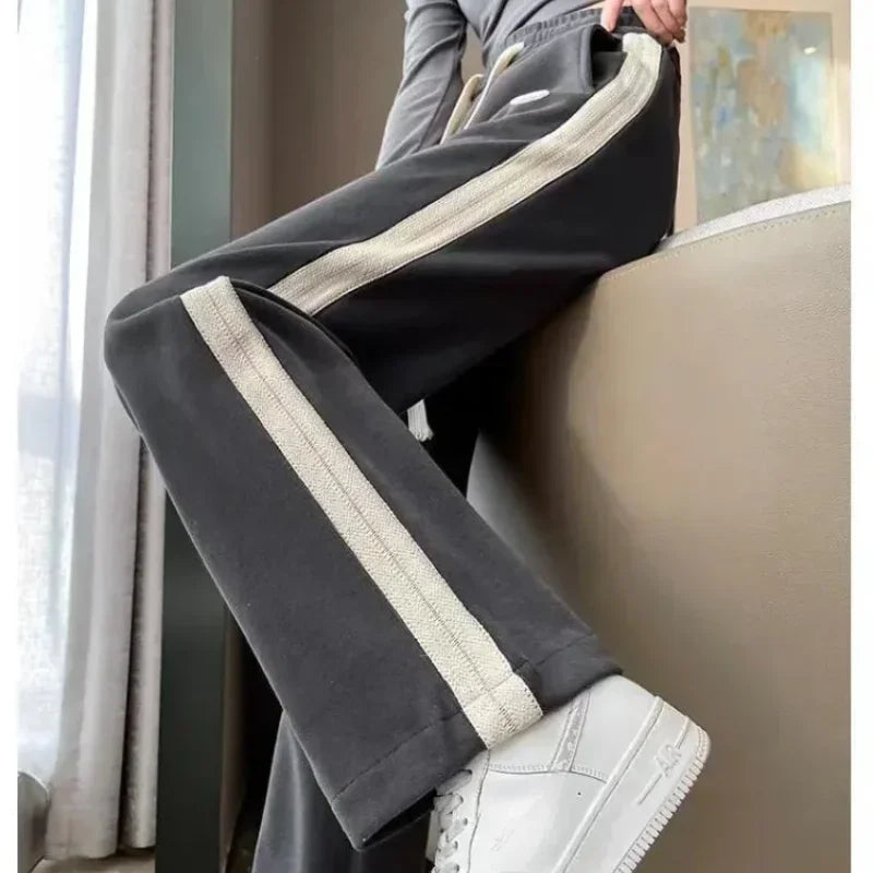 Women's Striped High-Waist Jogger Pants