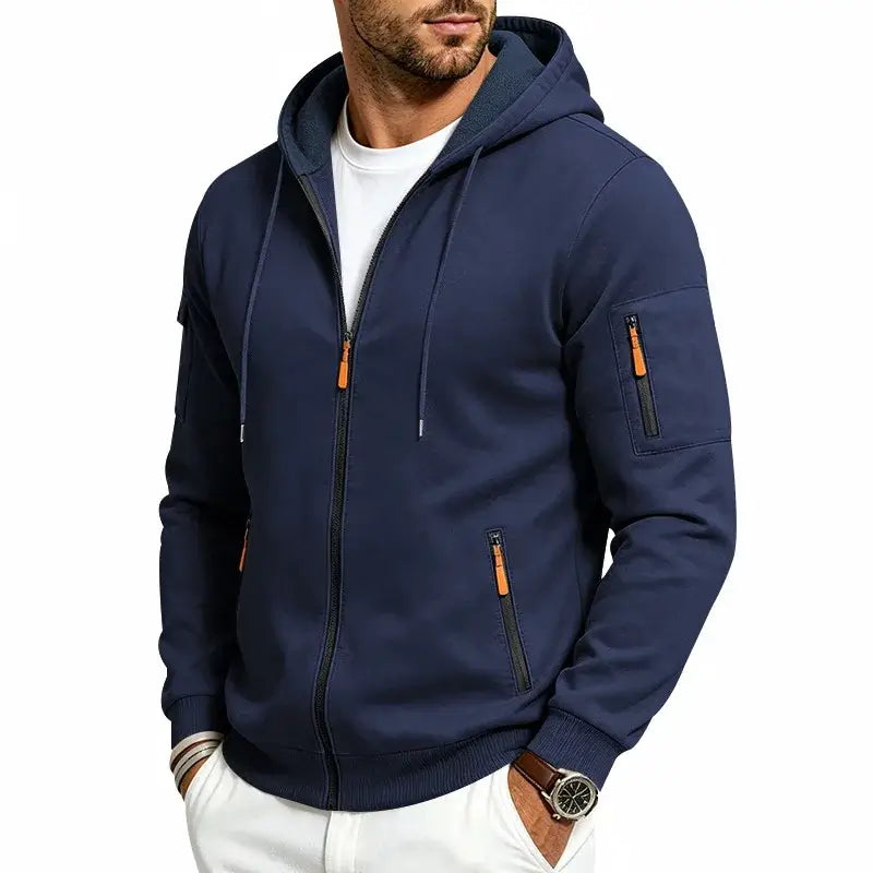 Men's Heavyweight Zip Hoodie – Thick Casual Full-Zip Sweatshirt