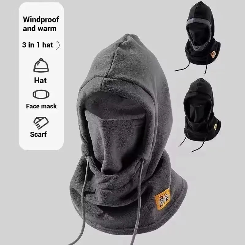 3-in-1 Windproof Fleece Balaclava Hat with Neck Warmer & Mask