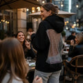 Women's Hollow Out Backless Hoodie – Knit Open-Back Pullover - Color: Black | Valid Gate