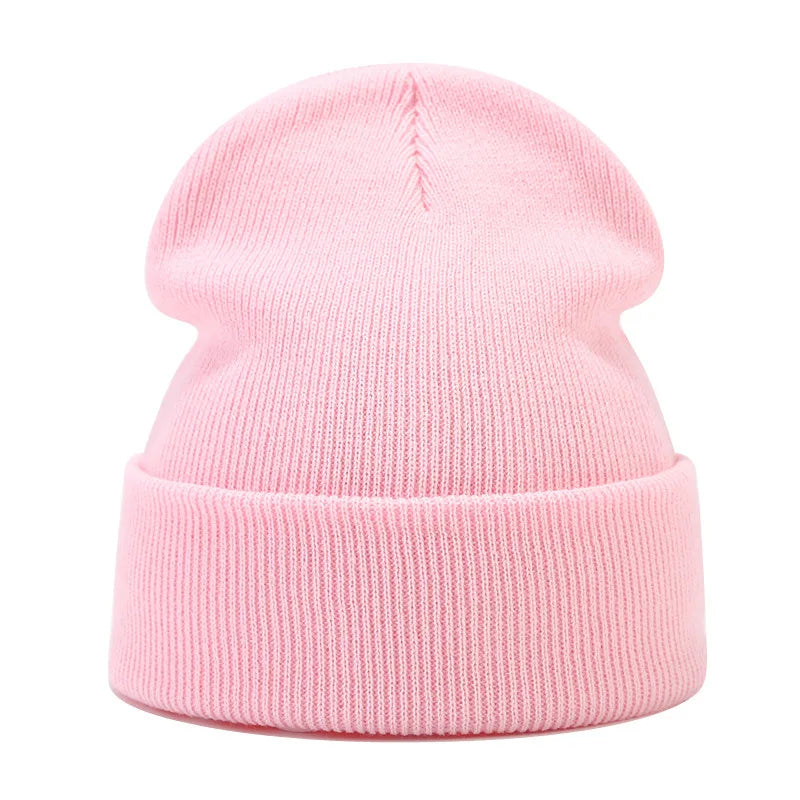 Solid Color Knit Beanie for Men & Women