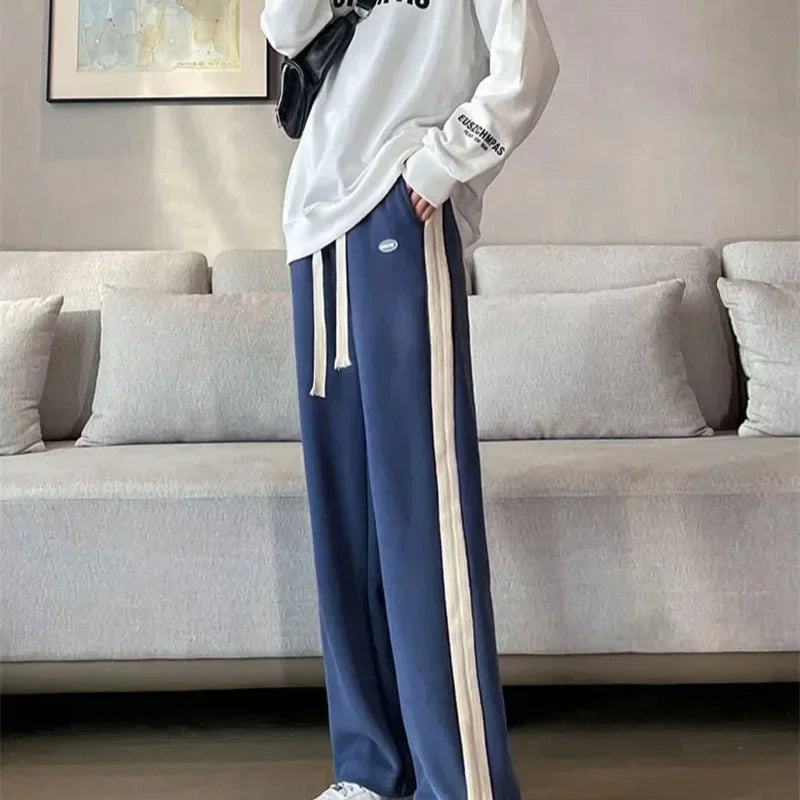 Women's Striped High-Waist Jogger Pants