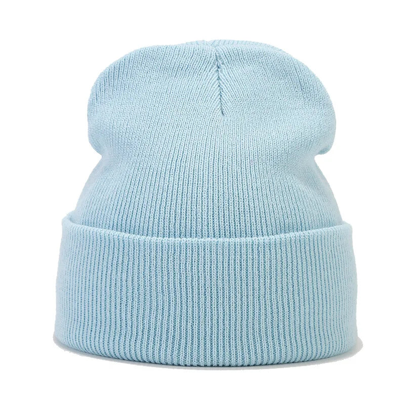 Solid Color Knit Beanie for Men & Women