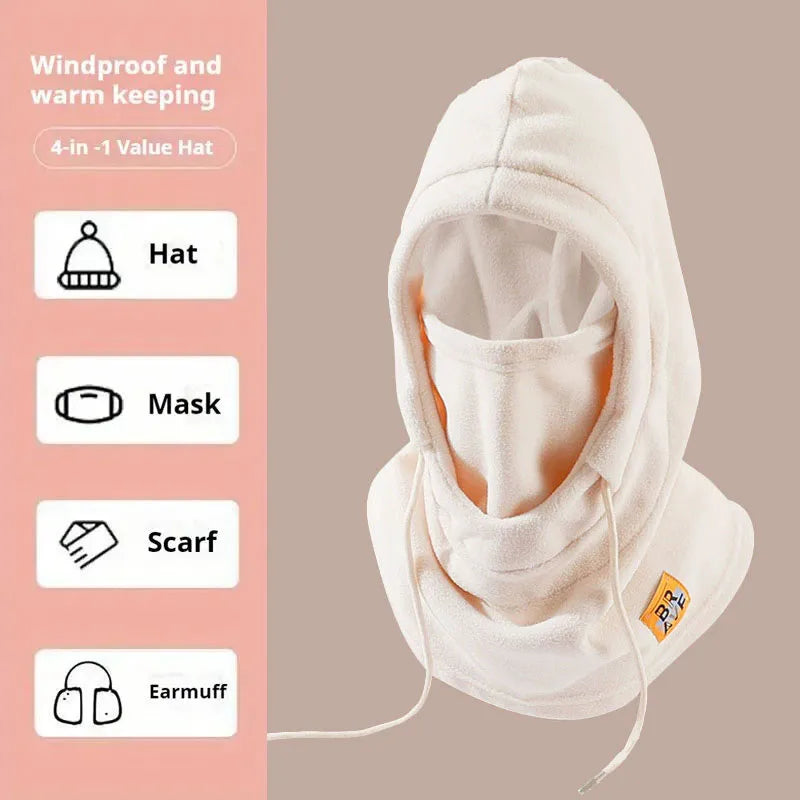 3-in-1 Windproof Fleece Balaclava Hat with Neck Warmer & Mask