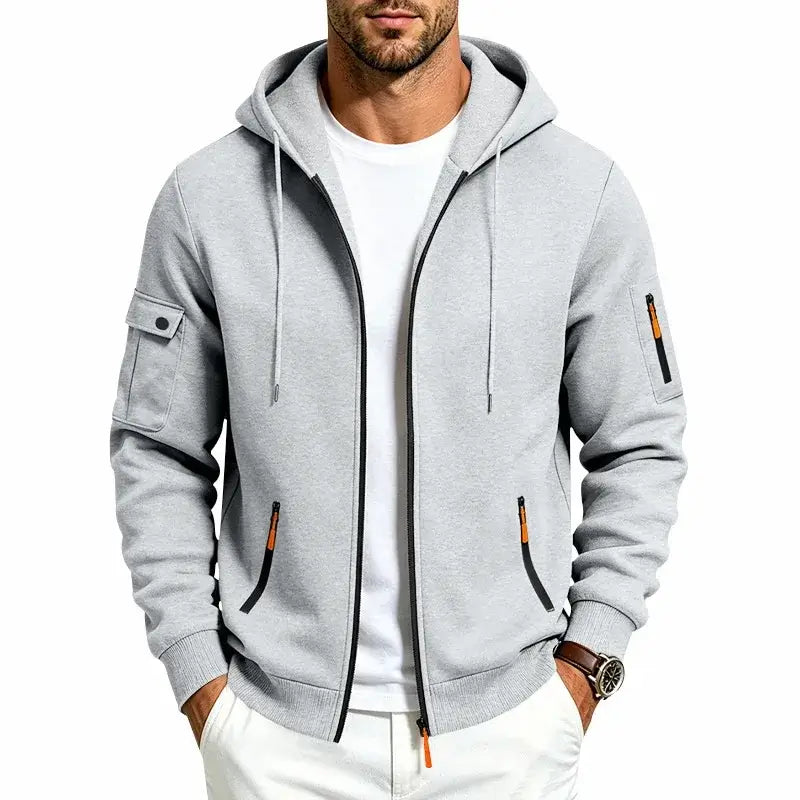 Men's Heavyweight Zip Hoodie – Thick Casual Full-Zip Sweatshirt
