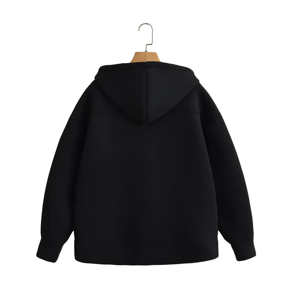 Zip Up Hoodies Women – Oversized Autumn Hooded Sweatshirt