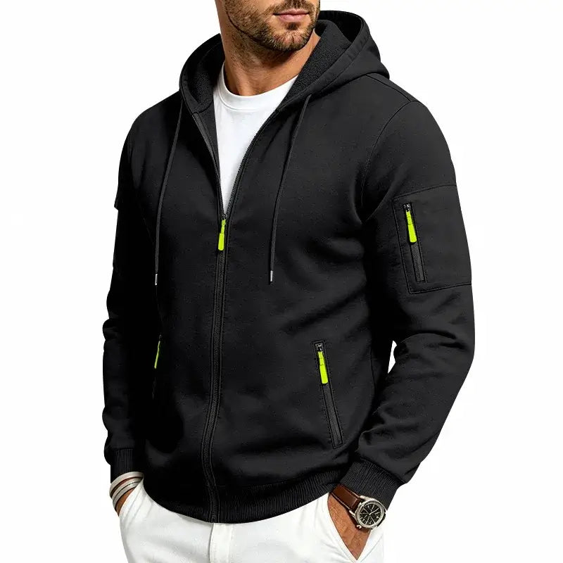 Men's Heavyweight Zip Hoodie – Thick Casual Full-Zip Sweatshirt