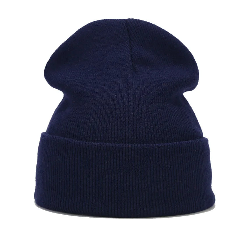 Solid Color Knit Beanie for Men & Women
