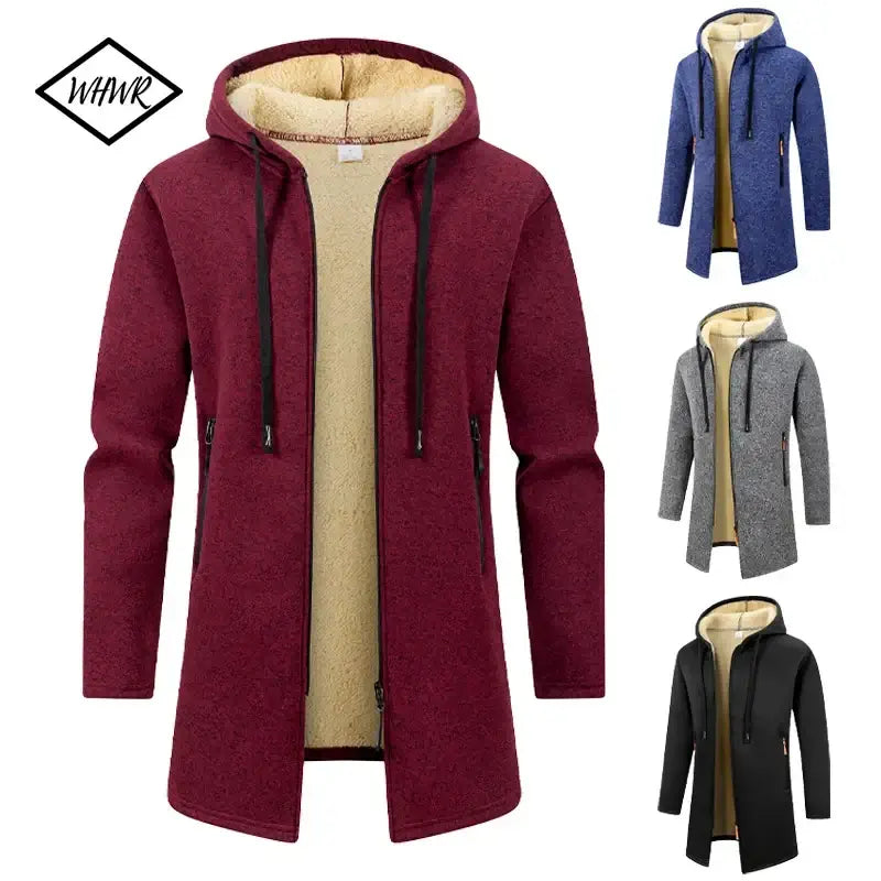 Men's Winter Zip-Up Hoodie – Warm Casual Hooded Sweatshirt
