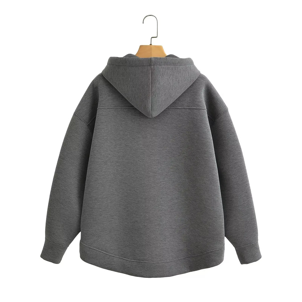 Zip Up Hoodies Women – Oversized Autumn Hooded Sweatshirt
