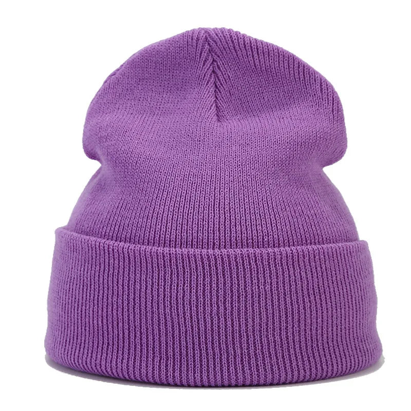 Solid Color Knit Beanie for Men & Women