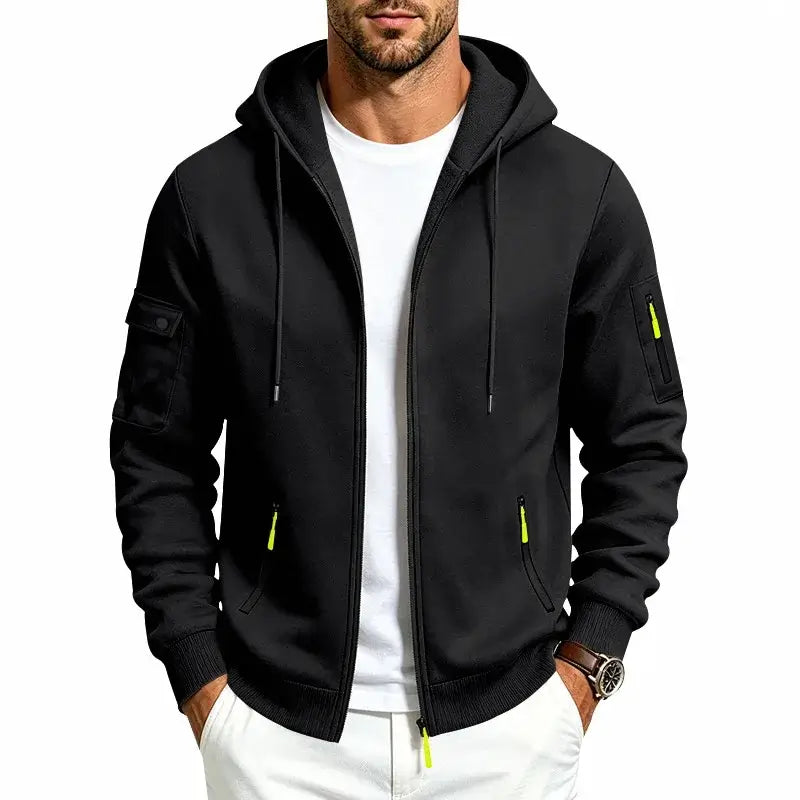 Men's Heavyweight Zip Hoodie – Thick Casual Full-Zip Sweatshirt
