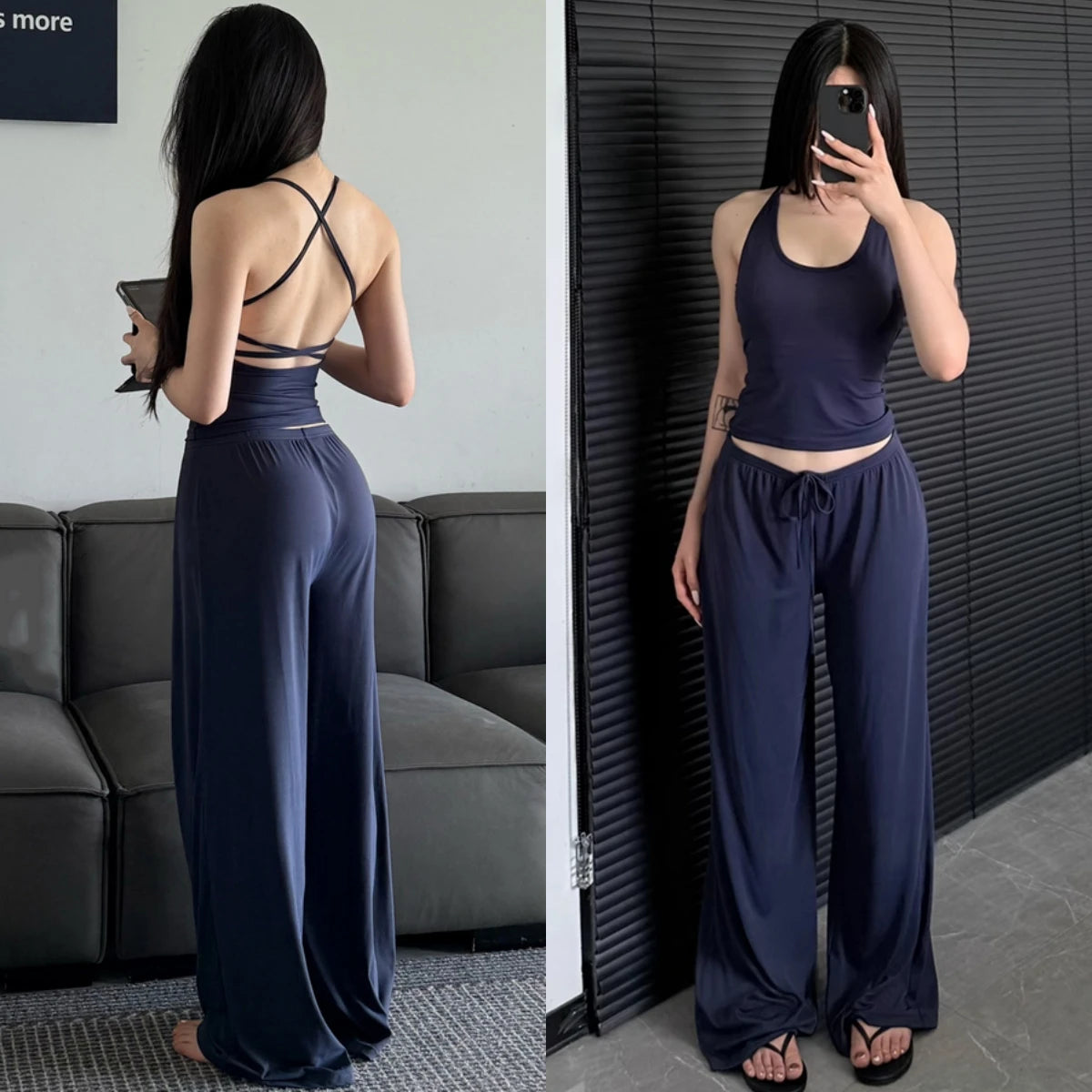 Women's High-Waist Wide-Leg Yoga Joggers
