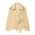 Women's Belted Trench Coat – Loose Straight Fit - Color: Khaki | Valid Gate