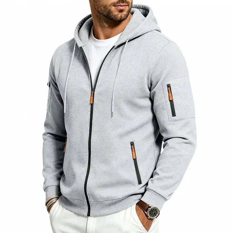 Men's Heavyweight Zip Hoodie – Thick Casual Full-Zip Sweatshirt