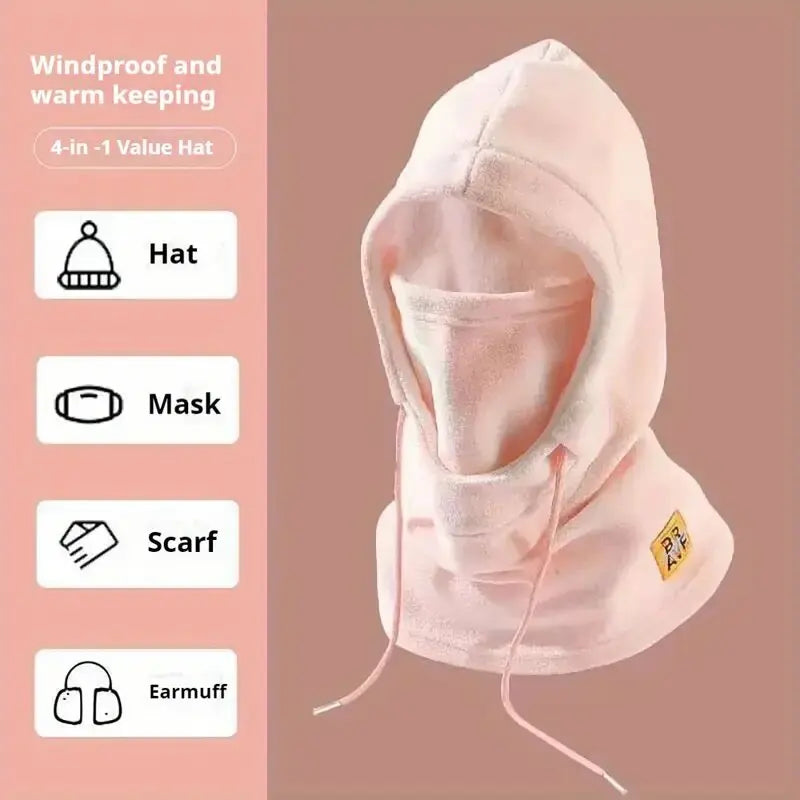 3-in-1 Windproof Fleece Balaclava Hat with Neck Warmer & Mask