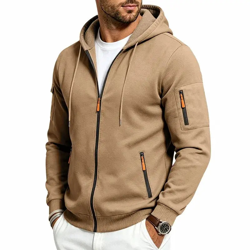 Men's Heavyweight Zip Hoodie – Thick Casual Full-Zip Sweatshirt