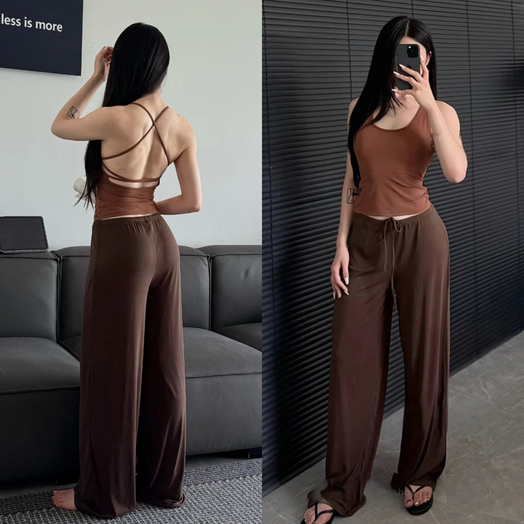 Women's High-Waist Wide-Leg Yoga Joggers