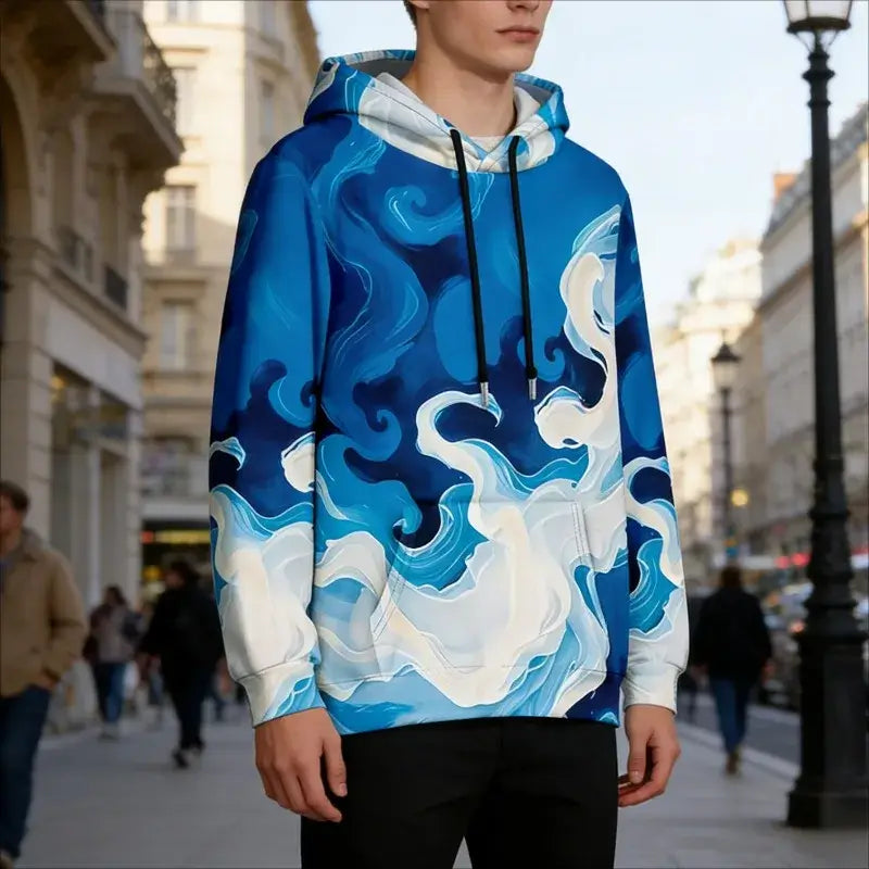 Men's Abstract Art Hoodie – Stylish Artistic Pullover Hoodie