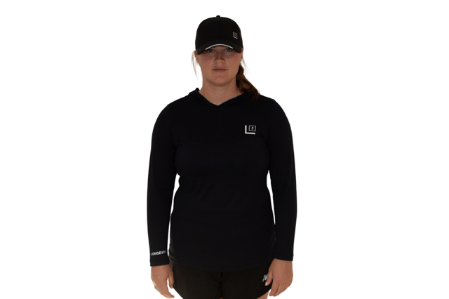 Women's UV50 Performance Hoodie – Long Sleeve Sun Protection - Color: Onyx Black | Valid Gate
