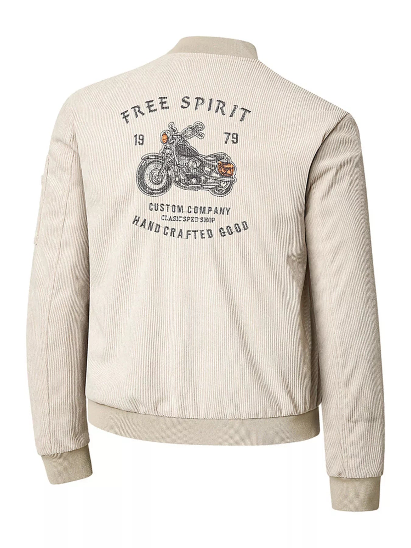 Men's Plus Size Zip Up Corduroy Bomber Jacket